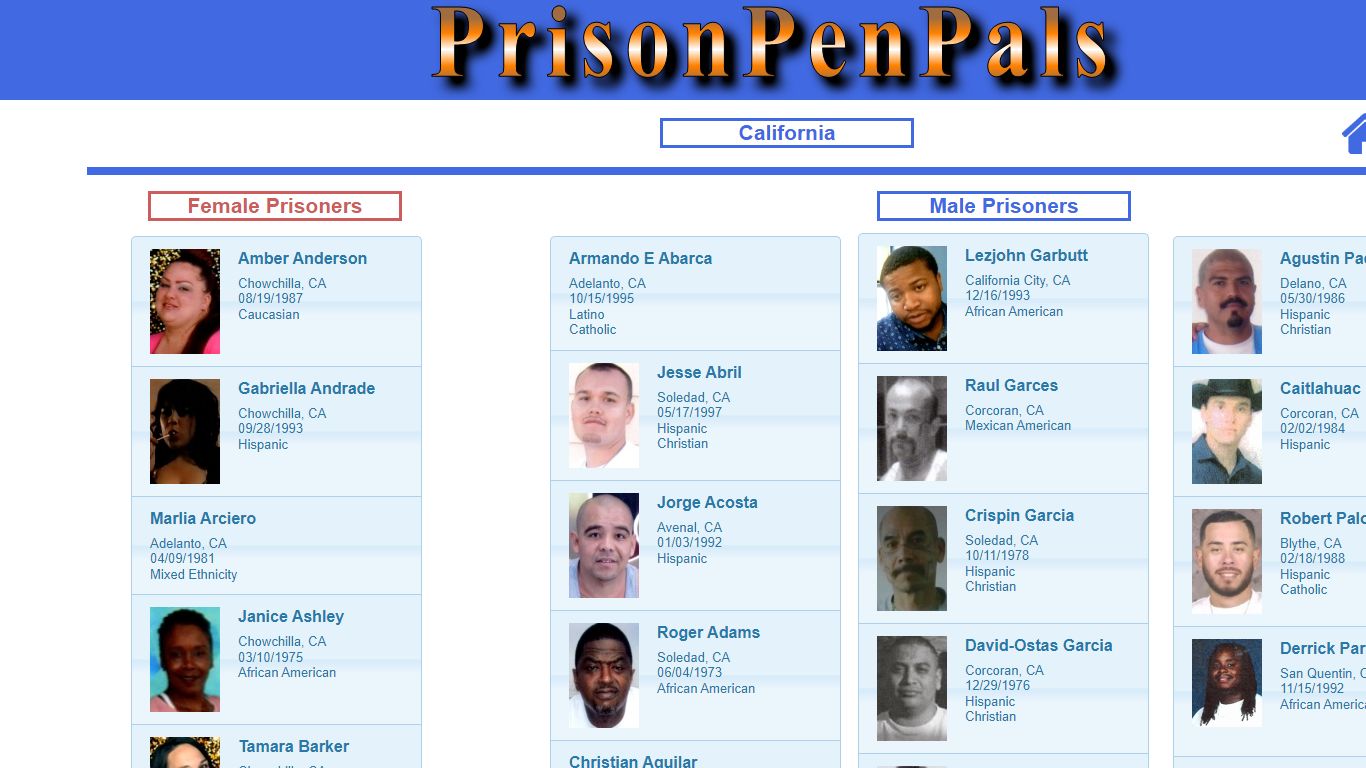 PrisonPenPals ~ California